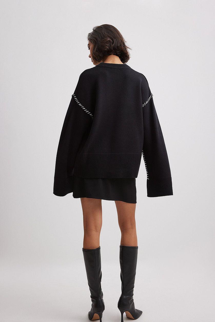 Oversized Stitch Detailed Knitted Sweater Product Image