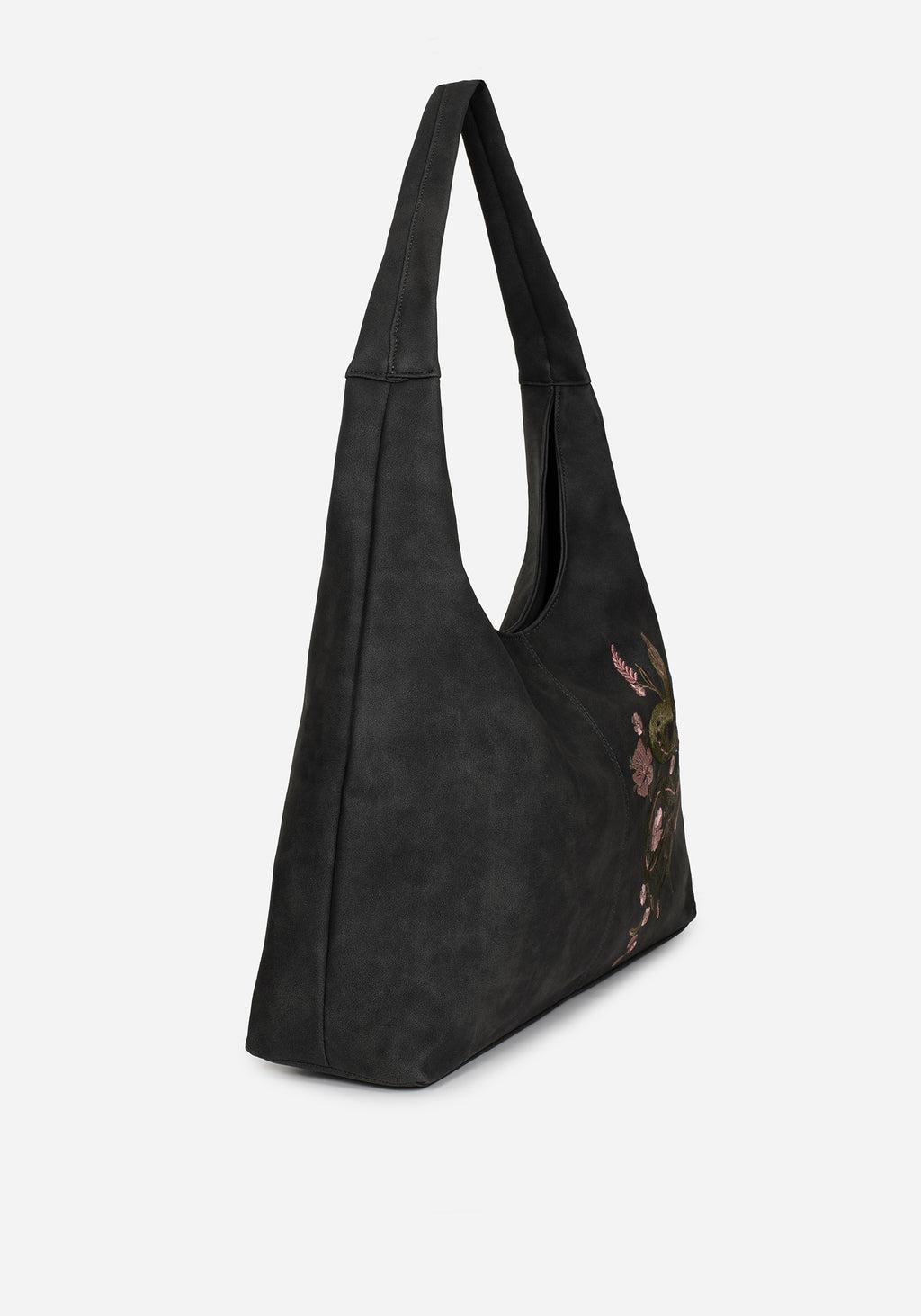 Gorgon Snake Embroidered Faux Suede Tote Bag Product Image