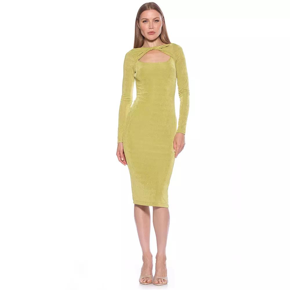 Women's ALEXIA ADMOR Tanya Twist Front Cutout Long Sleeve Midi Dress,  Product Image
