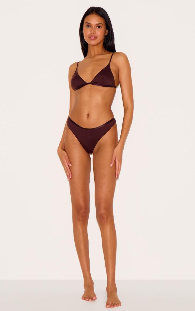 Chocolate Jersey Triangle Basic Lingerie Set Product Image