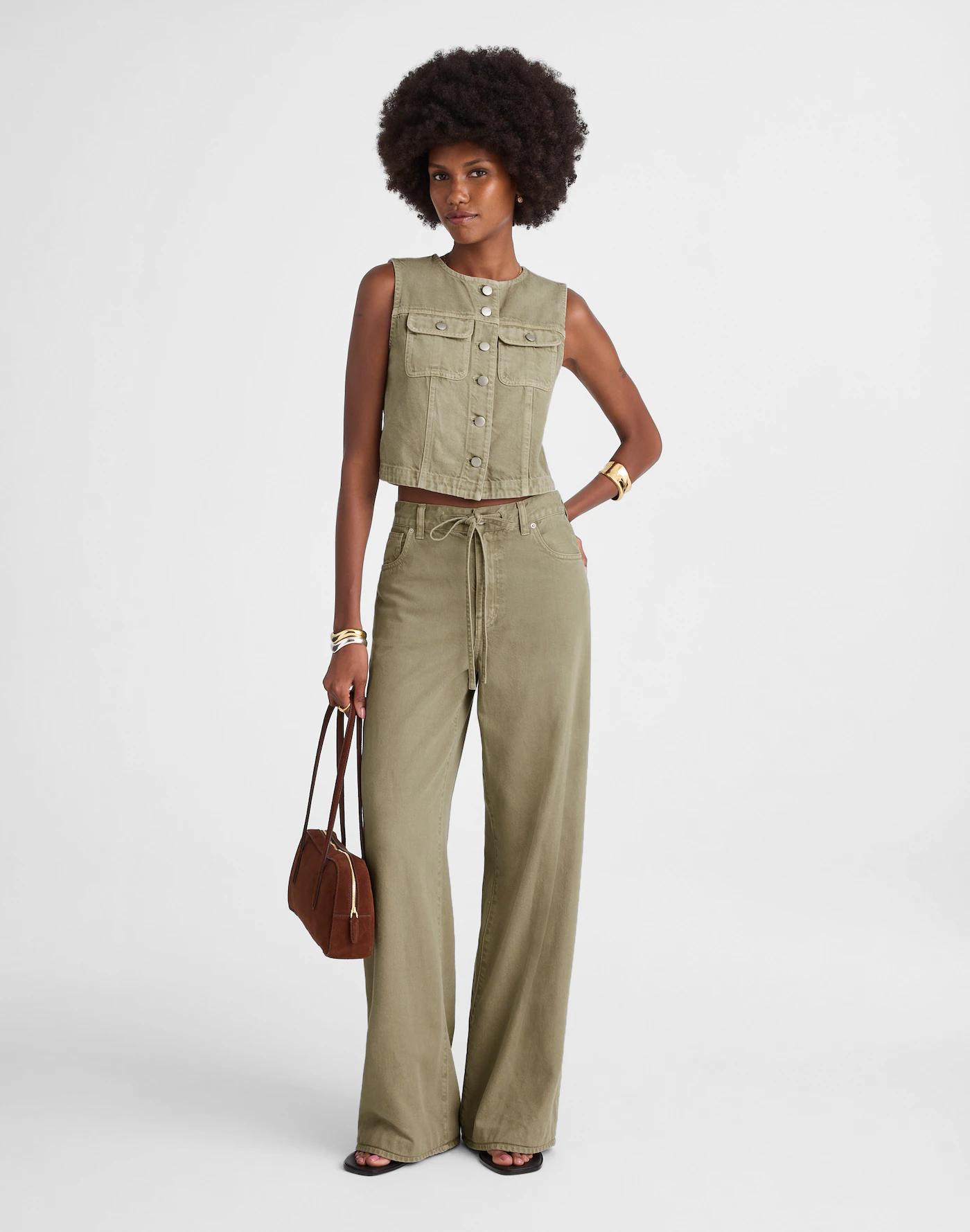 Cropped Denim Vest: Airy Denim Edition Product Image