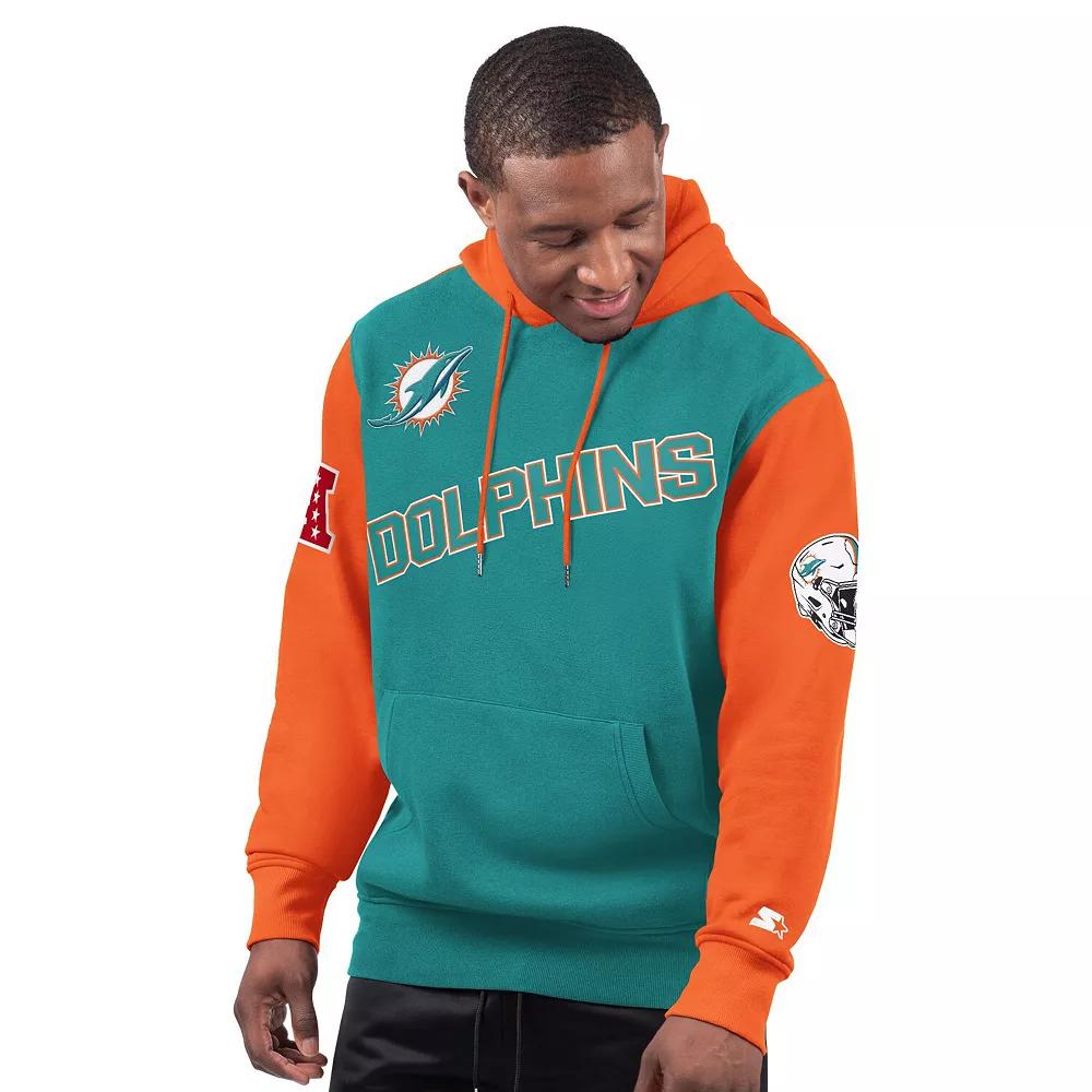 Men's Starter Aqua Miami Dolphins Extreme Pullover Hoodie, Size: 5XL, Turquoise A Product Image