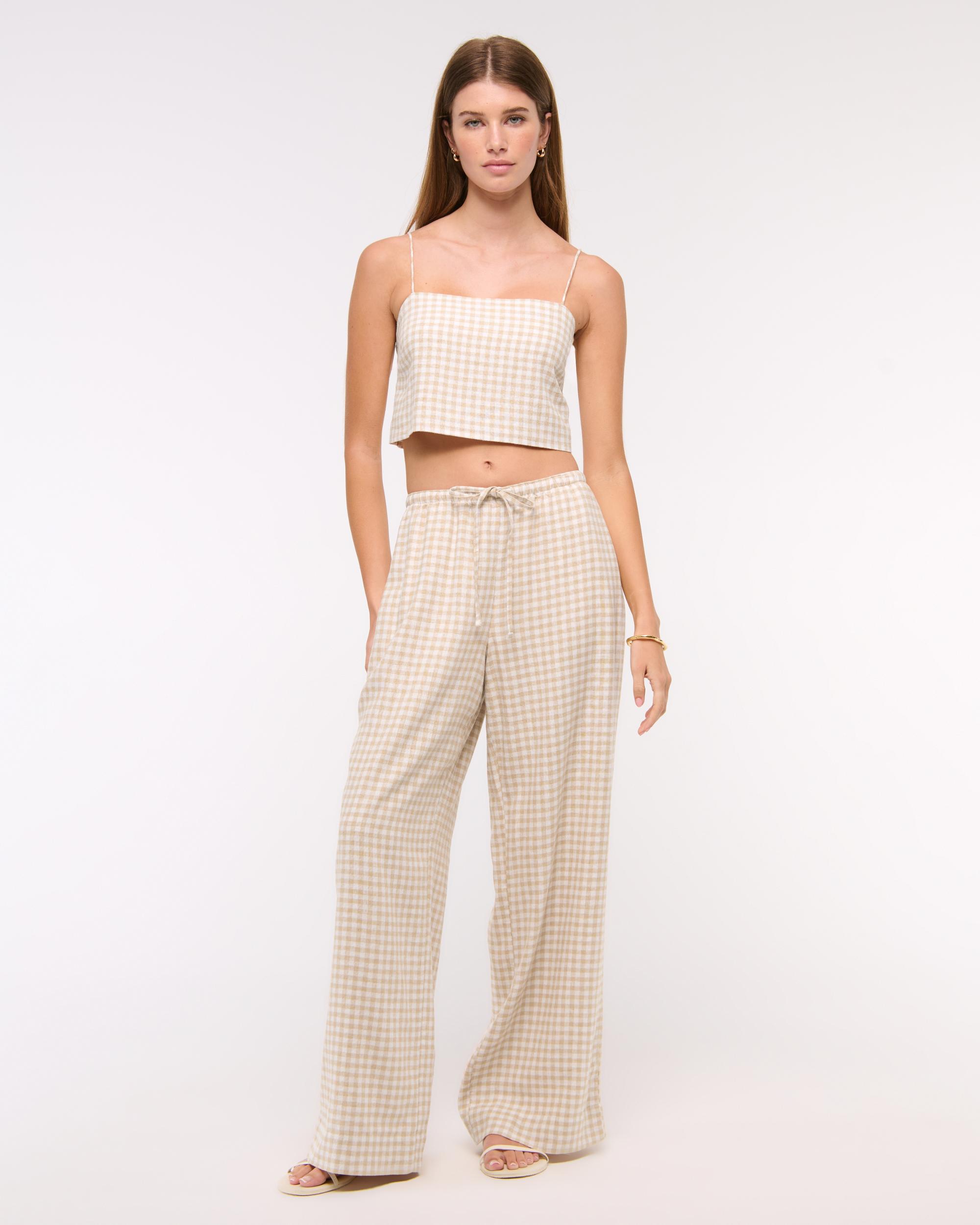 Cropped Linen-Blend Cami Product Image