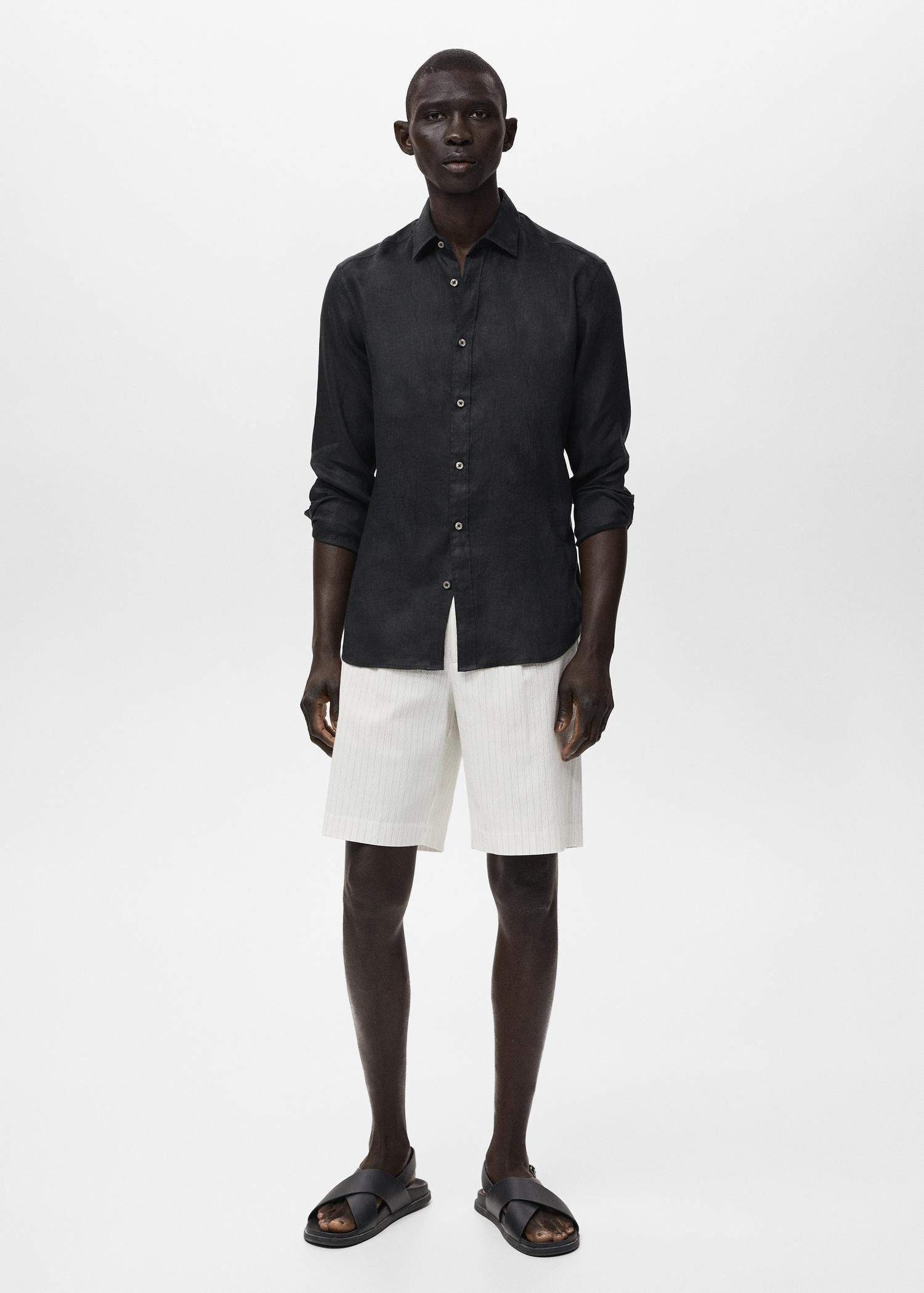 Linen 100% shirt - Men | MANGO USA Product Image