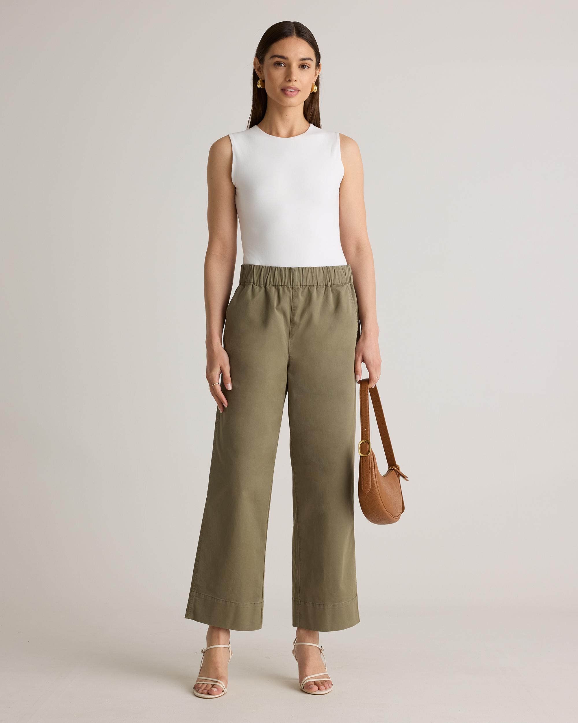 Quince | Women's Organic Stretch Cotton Wide Leg Chino Pants Organic Cotton Product Image