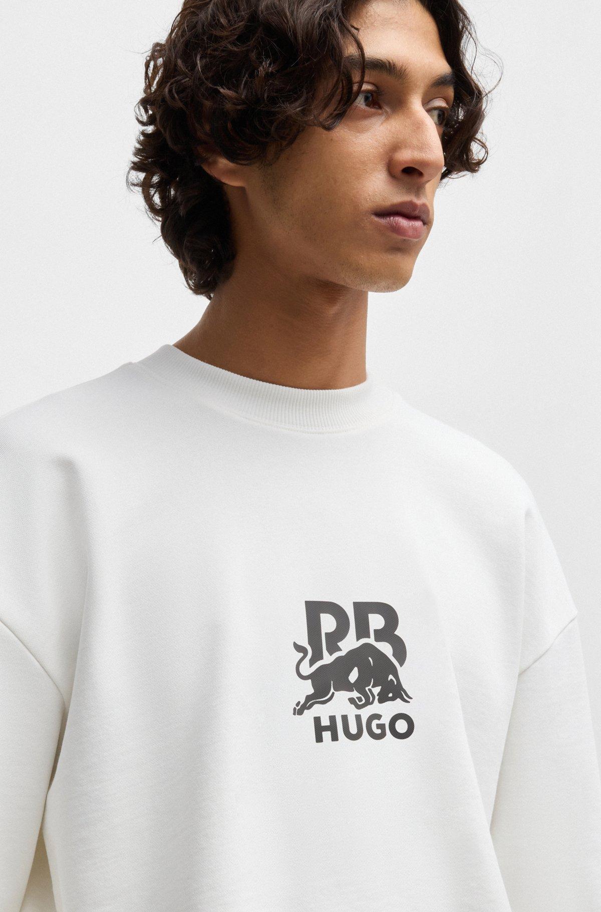 HUGO x RB cotton-terry sweatshirt with carbon stealth logo Product Image