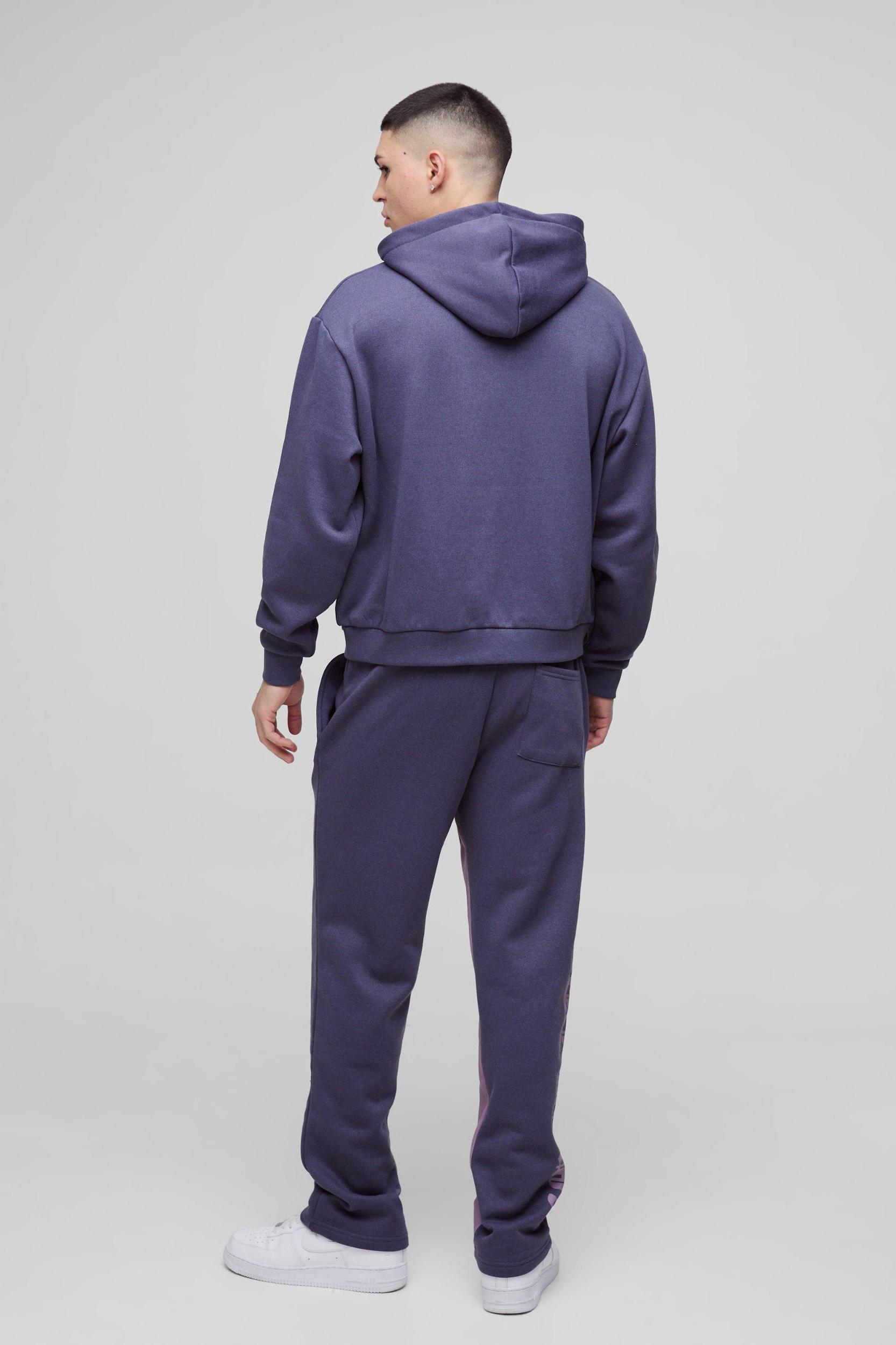 Oversized Boxy Printed Gusset Tracksuit | boohooMAN USA Product Image