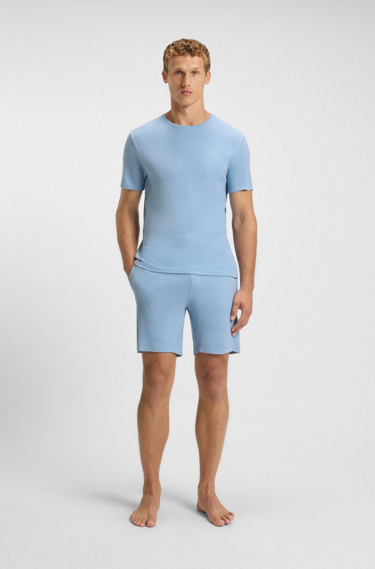 Embroidered-logo pyjama T-shirt in stretch jersey Product Image