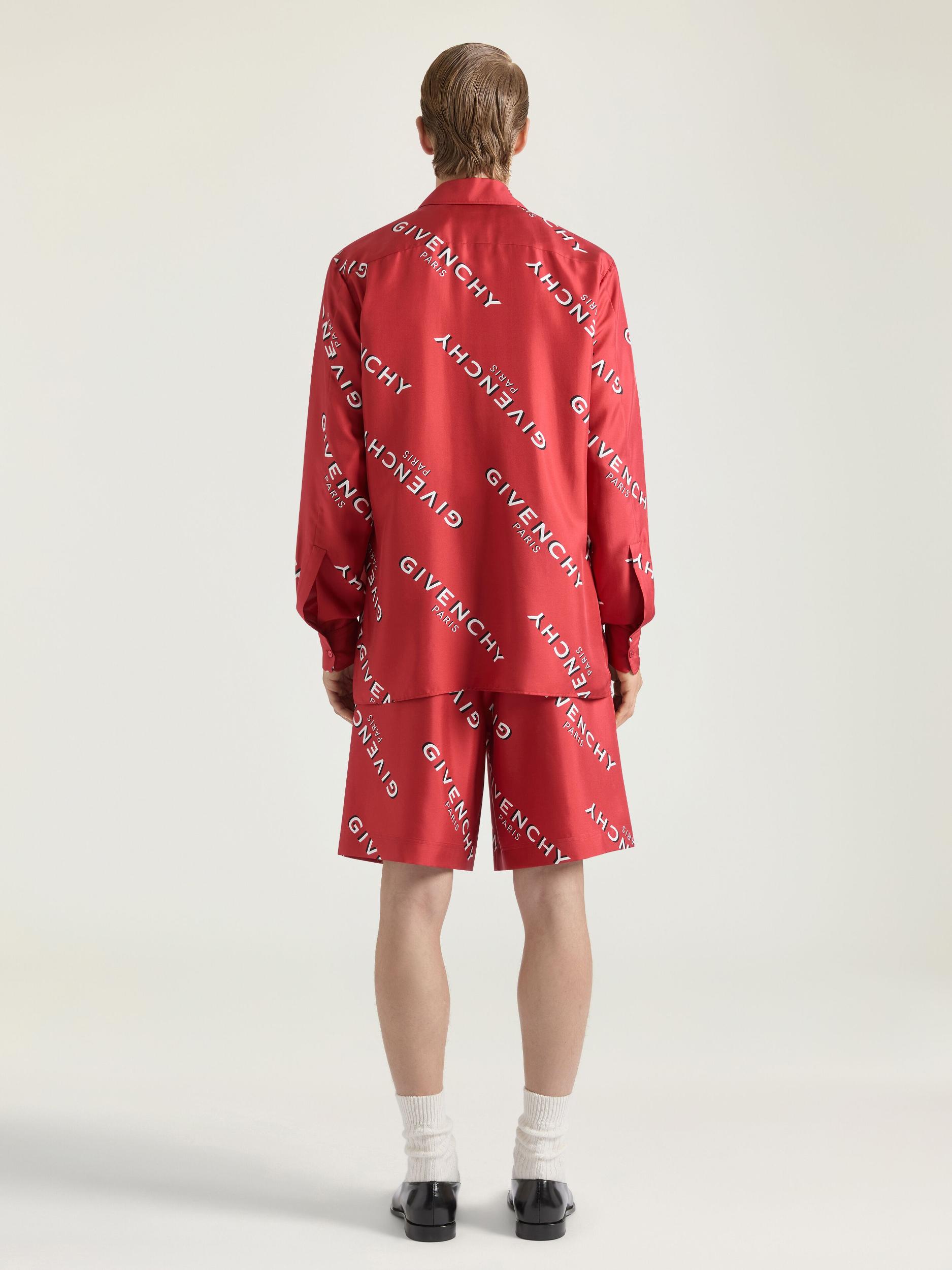 Bermuda shorts in silk twill with GIVENCHY shadow print Product Image