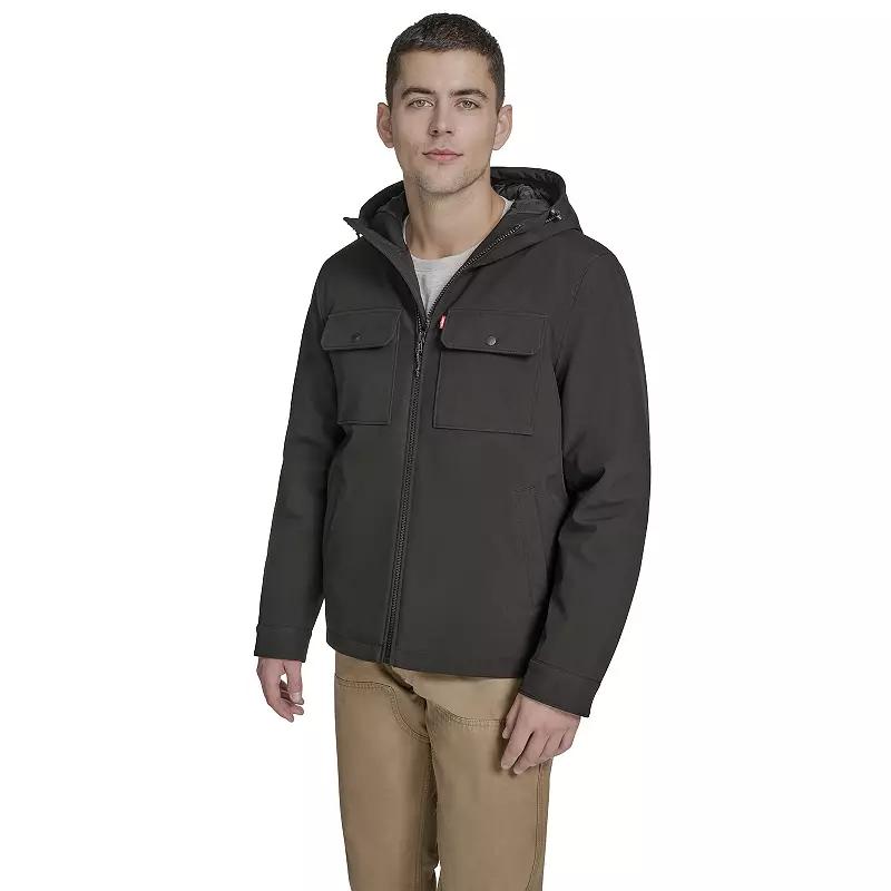 Men's Levi's® Soft Shell Quilt Lined Hooded Storm Coat,  Product Image
