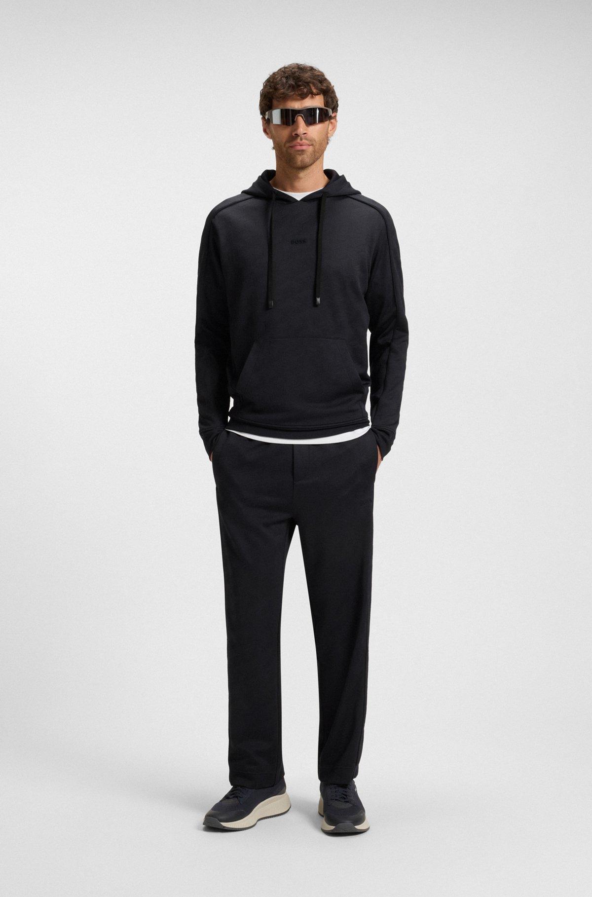 Regular-fit hoodie with quilted jacquard Product Image
