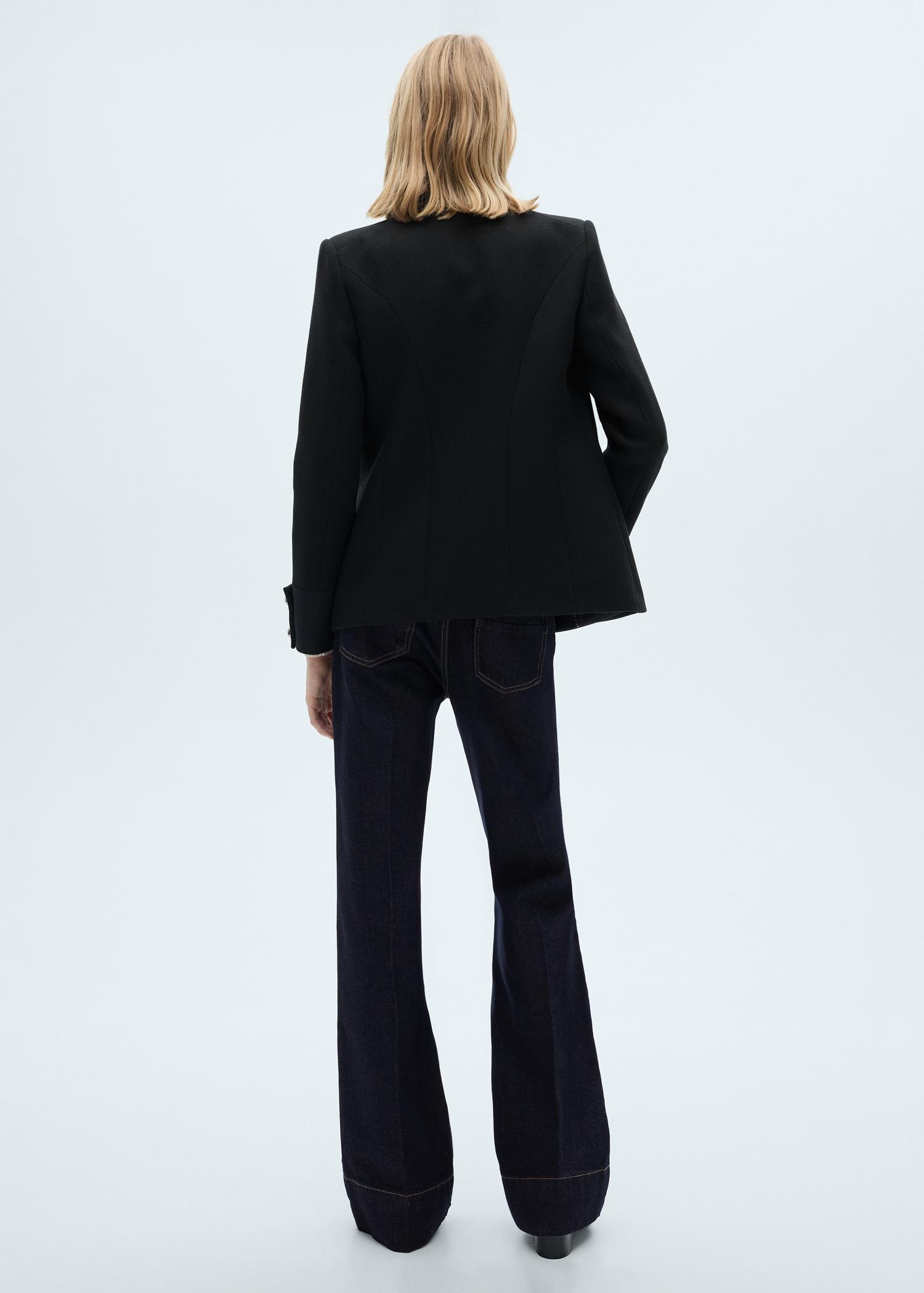 Jacket with jewel-button strip collar - Women | MANGO USA Product Image