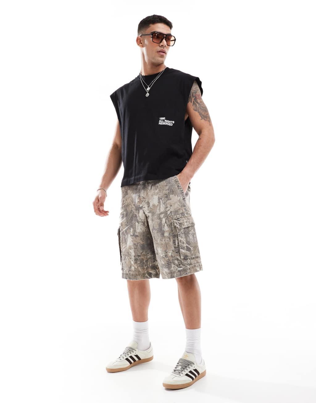 Hollister baggy cargo shorts in camouflage Product Image