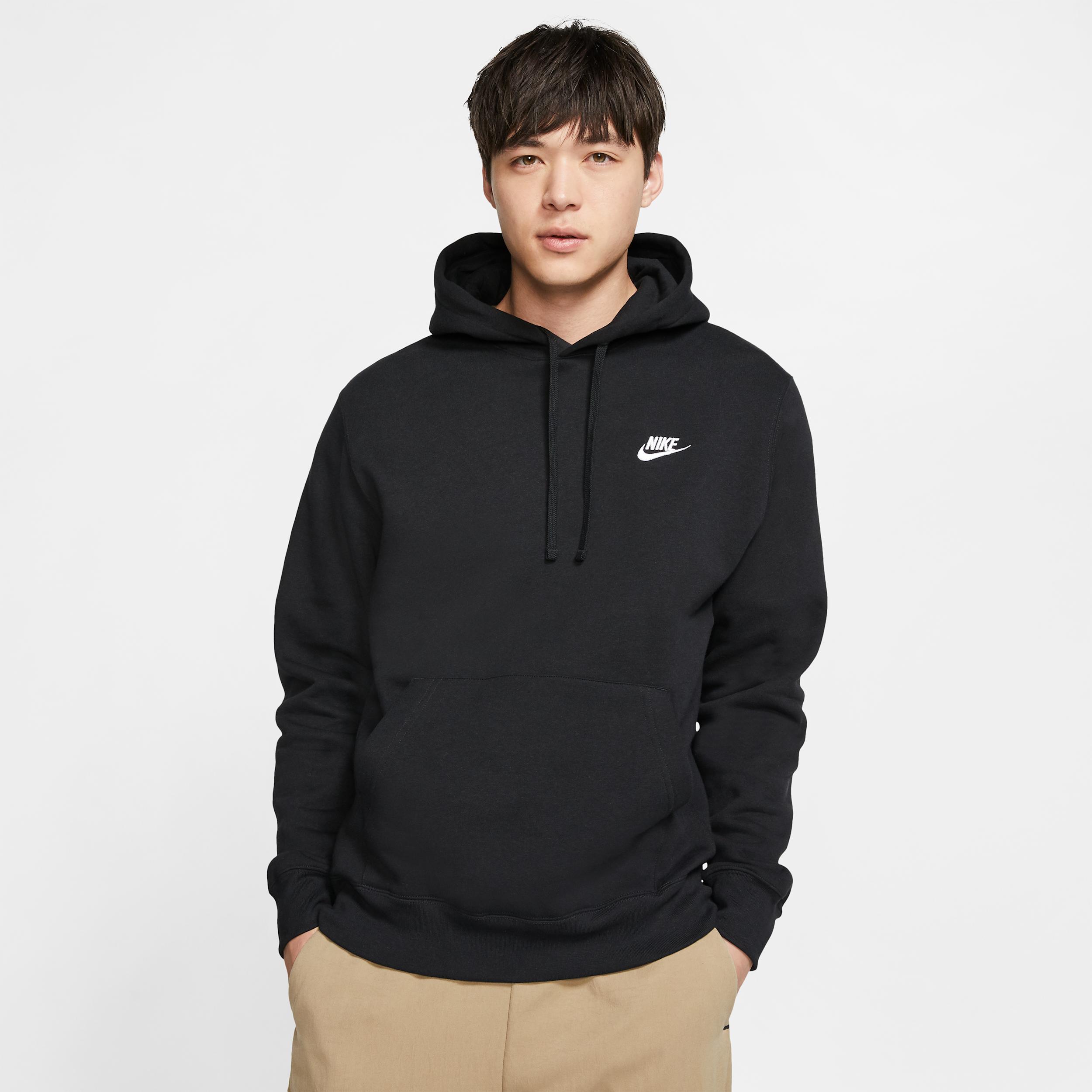 Mens Nike Sportswear Club Fleece Pullover Hoodie | BV2654-010 Product Image