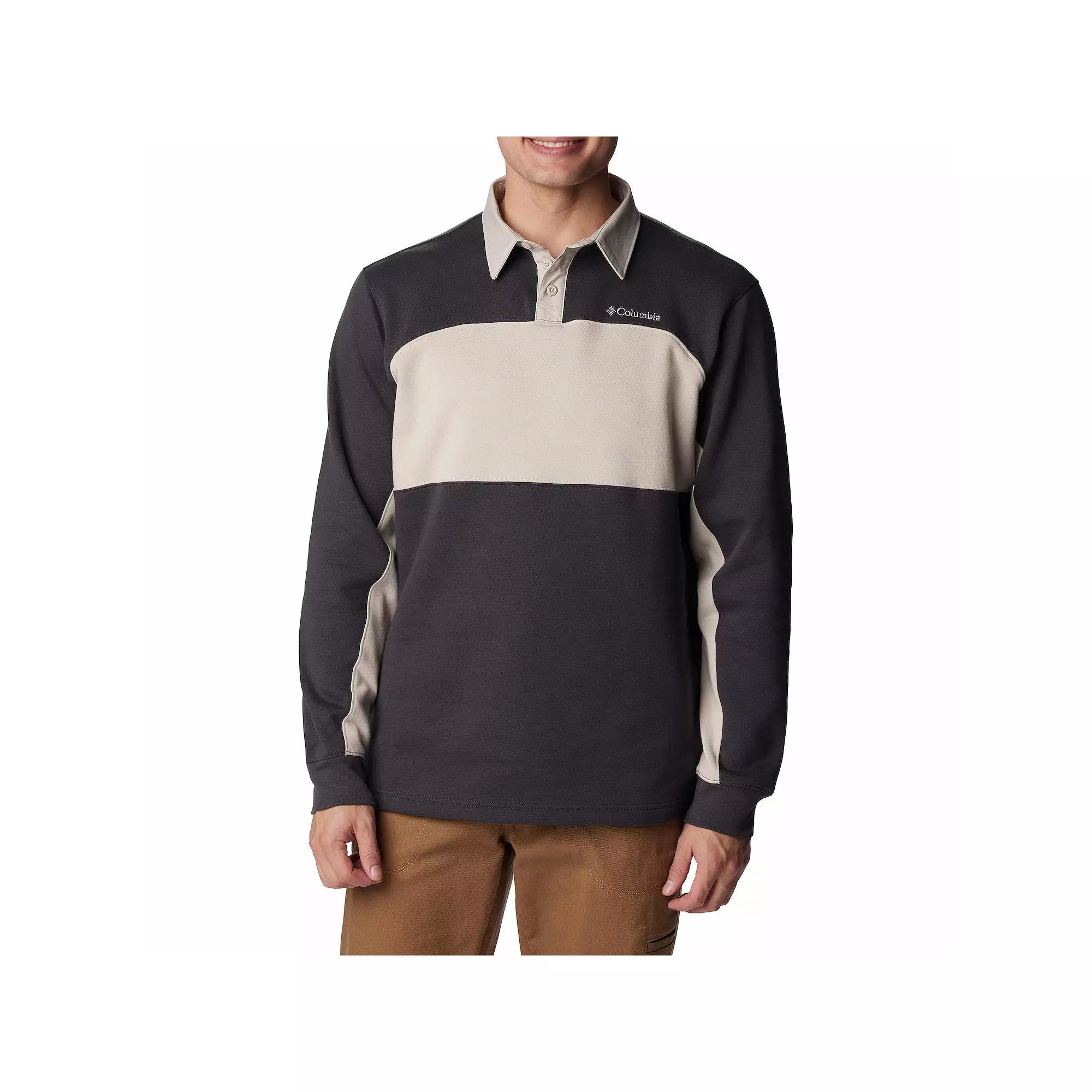 Men's Columbia Trek™ Long Sleeve Rugby Shirt, Size: Small, Shark Product Image