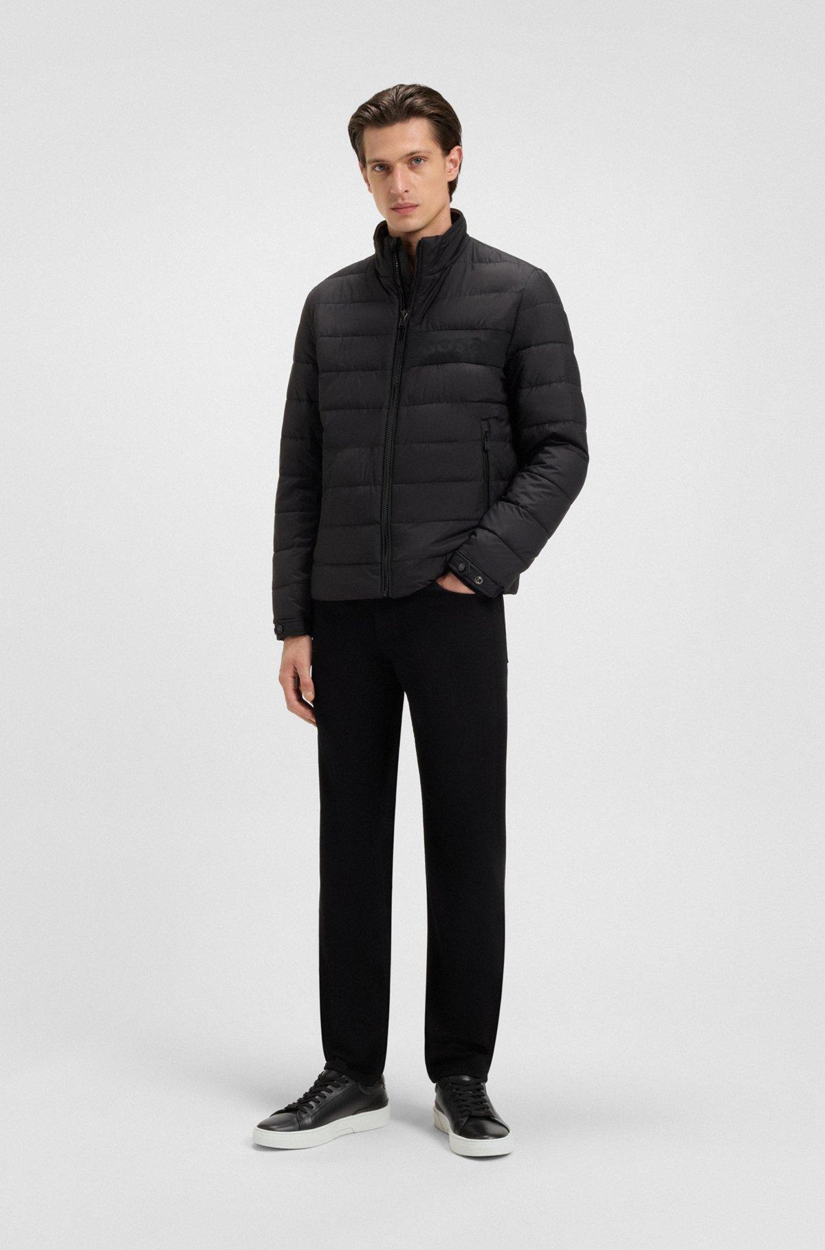 BOSS - Gary leather low-top trainers with branded lace loop - Black Product Image