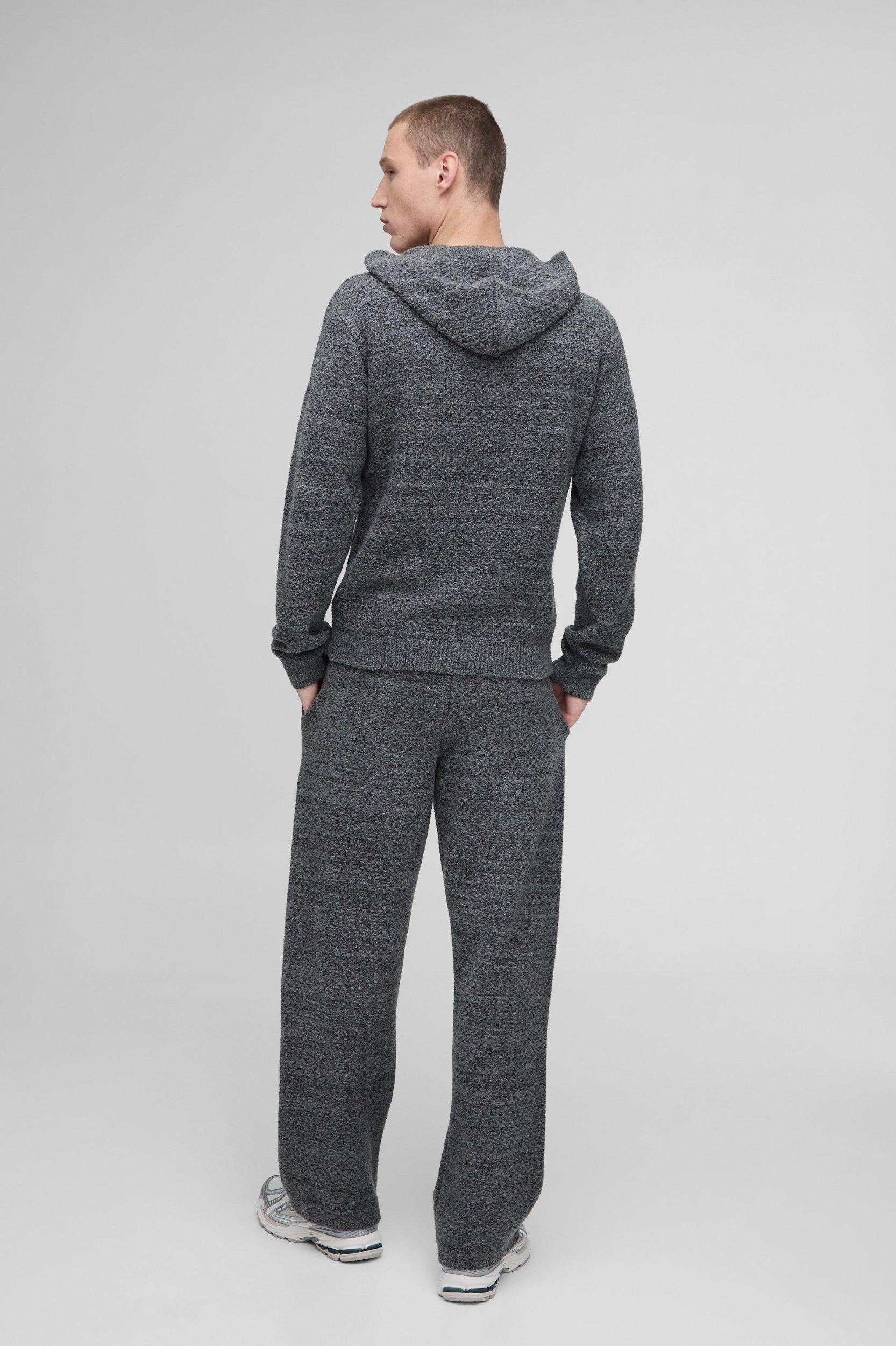 Regular Boucle Basket Stitch Hooded Tracksuit | boohooMAN USA Product Image