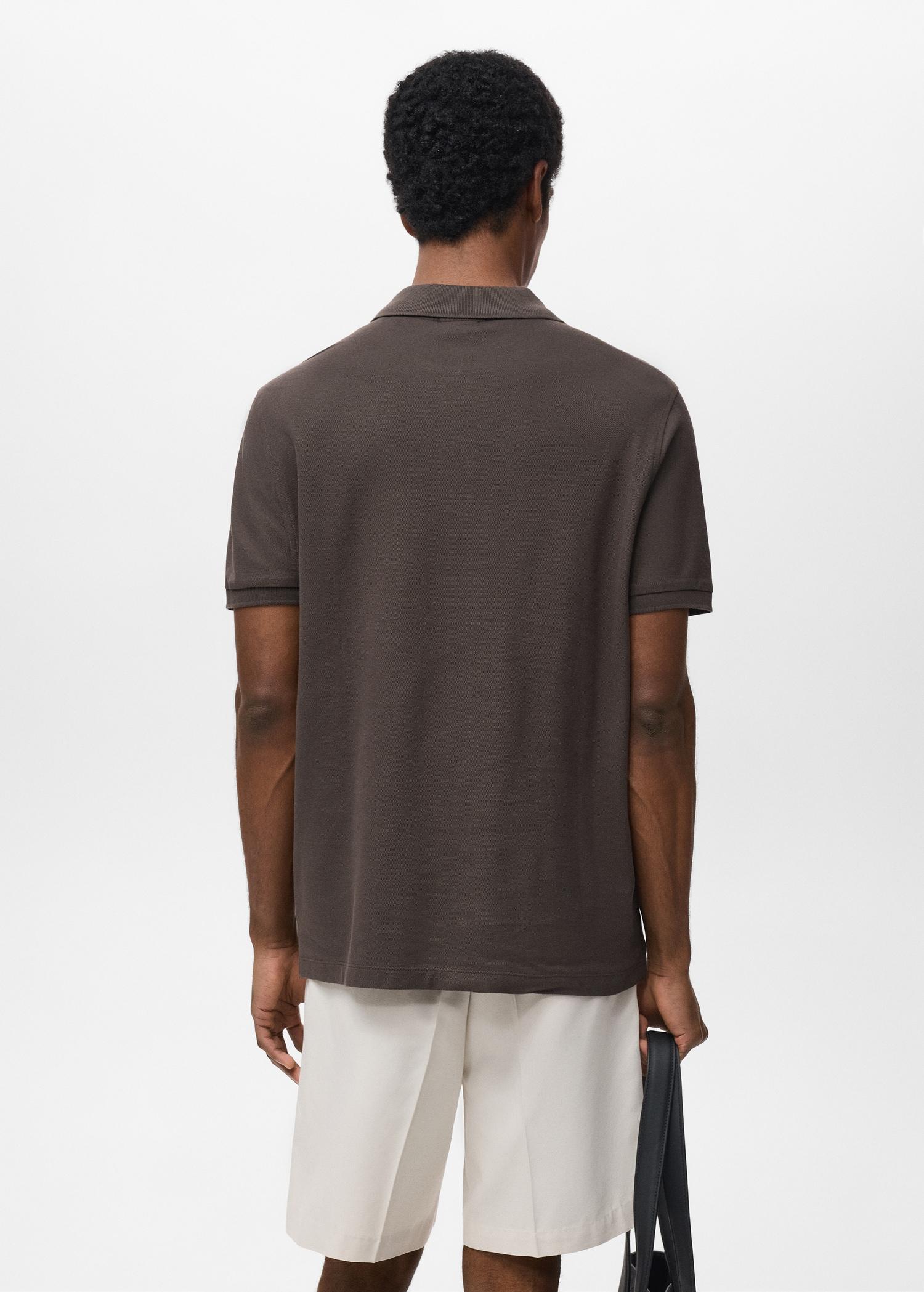 Regular-fit cotton piqué polo shirt - Men | MANGO USA Product Image