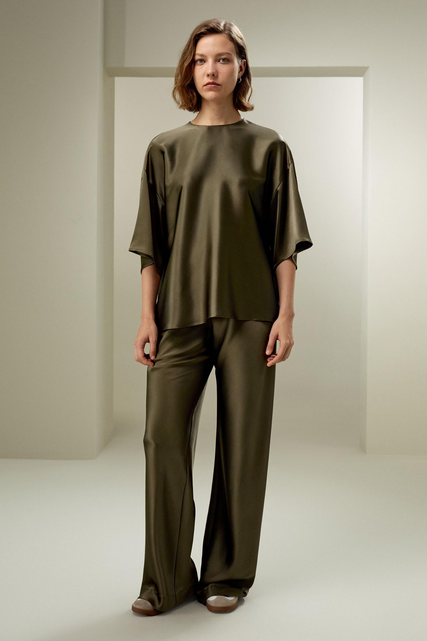 Relaxed Silk Crewneck Blouse Product Image