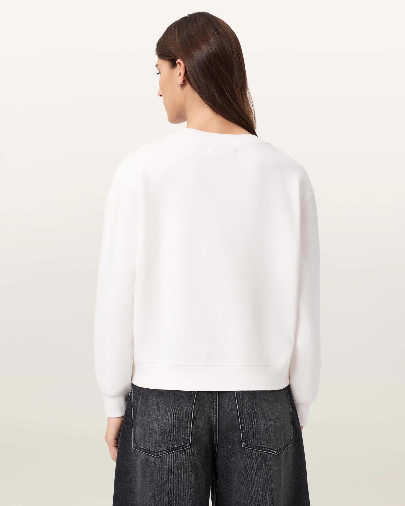 Luck Embellished Pippa Sweatshirt Optic White | ALLSAINTS US Product Image