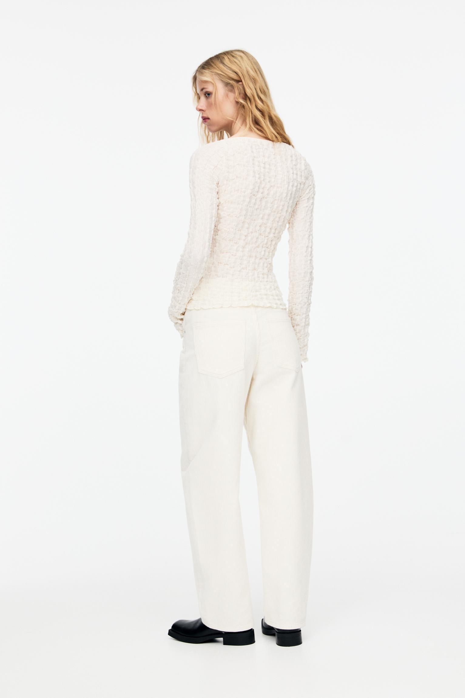 Textured corsetry-inspired T-shirt Product Image