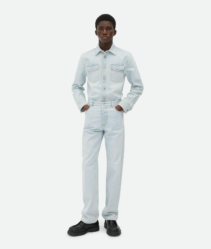 Men's Extra Bleached Denim Overshirt in Light blue Product Image