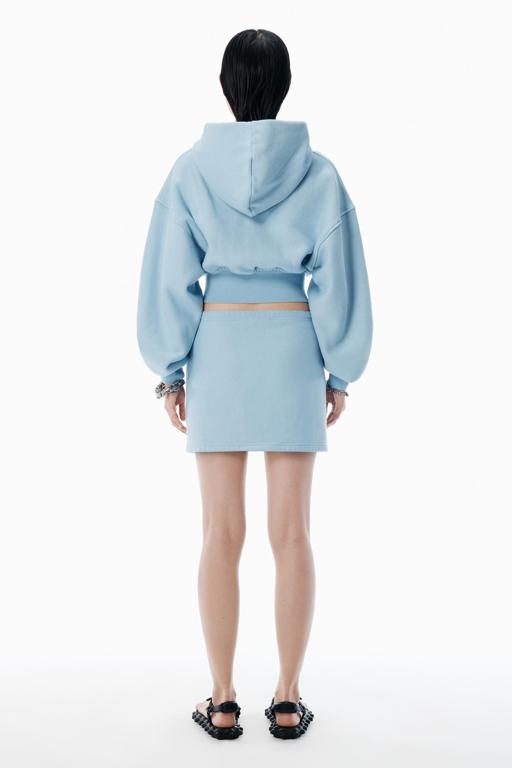 Light Blue Cropped Zip-up Hoodie Product Image