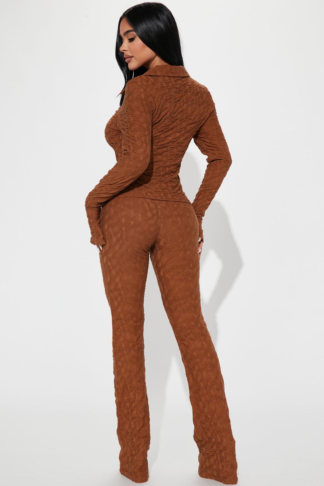 Petite Liliana Pant Set - Brown Product Image