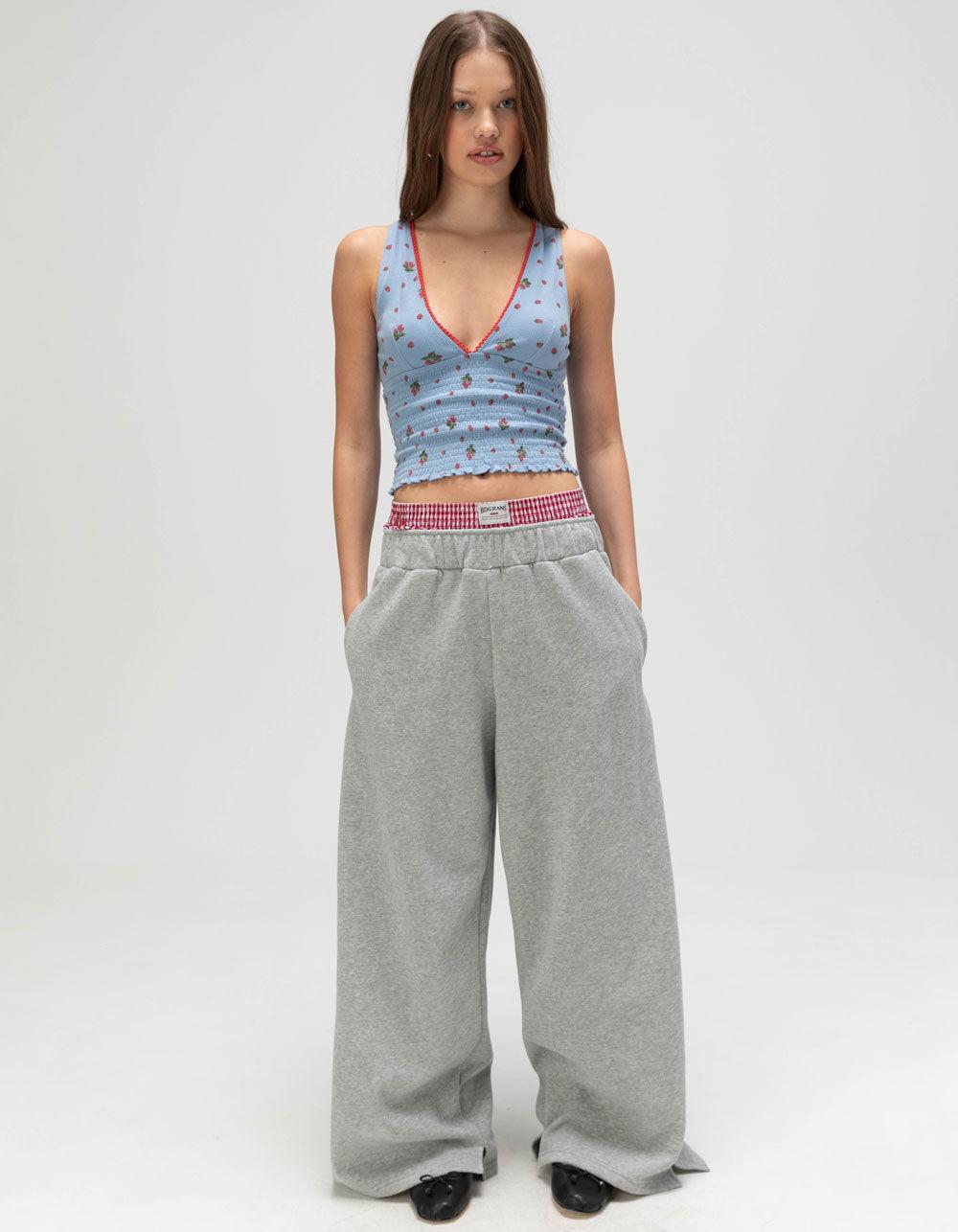 BDG Urban Outfitters Verity Womens Smocked Tank Top - BLUE COMBO Product Image