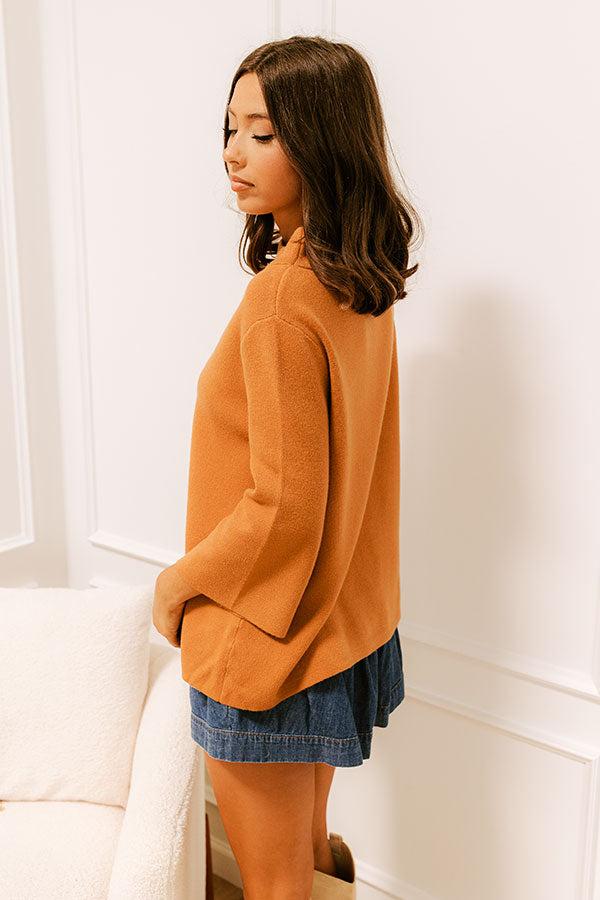 Simply Chic Sweater Top in Camel Product Image