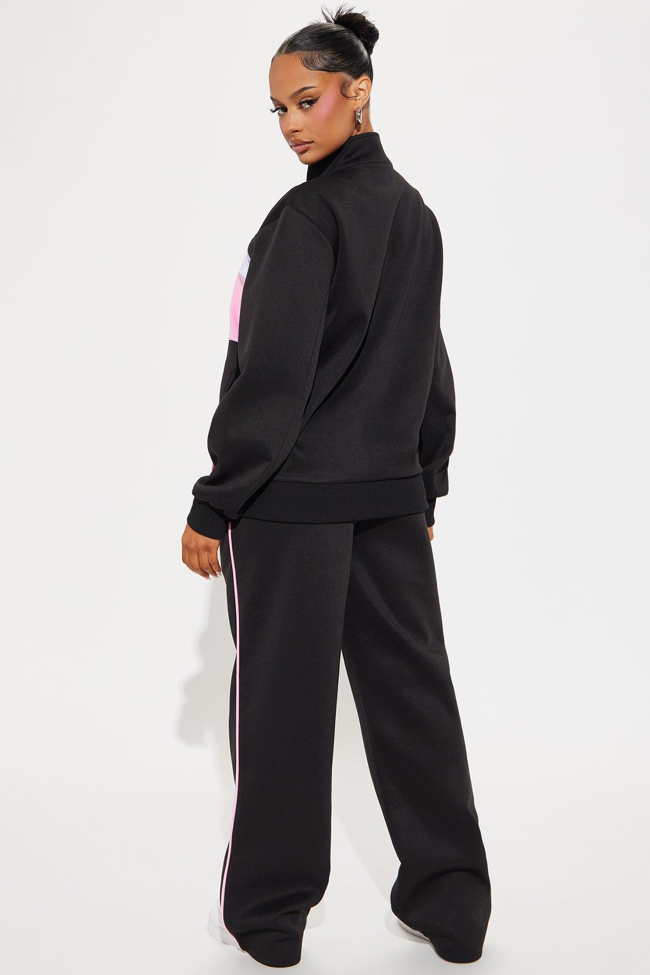 Ballin' Tracksuit Pant Set - Black/Pink Product Image
