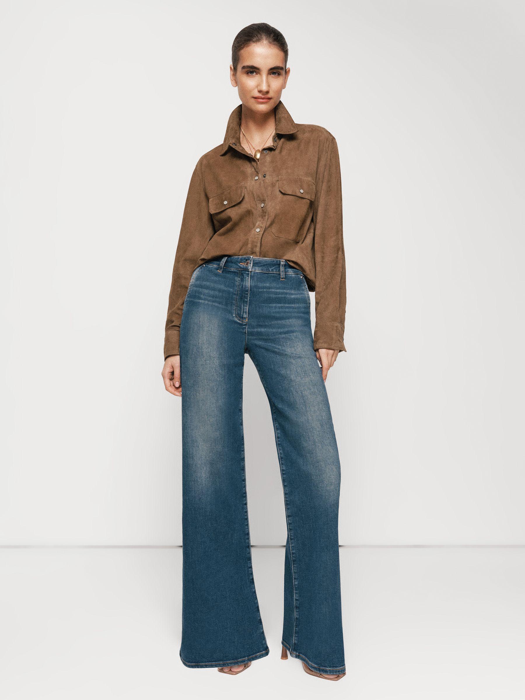 Petite Welt Pocket Flared Trousers in Tan Product Image