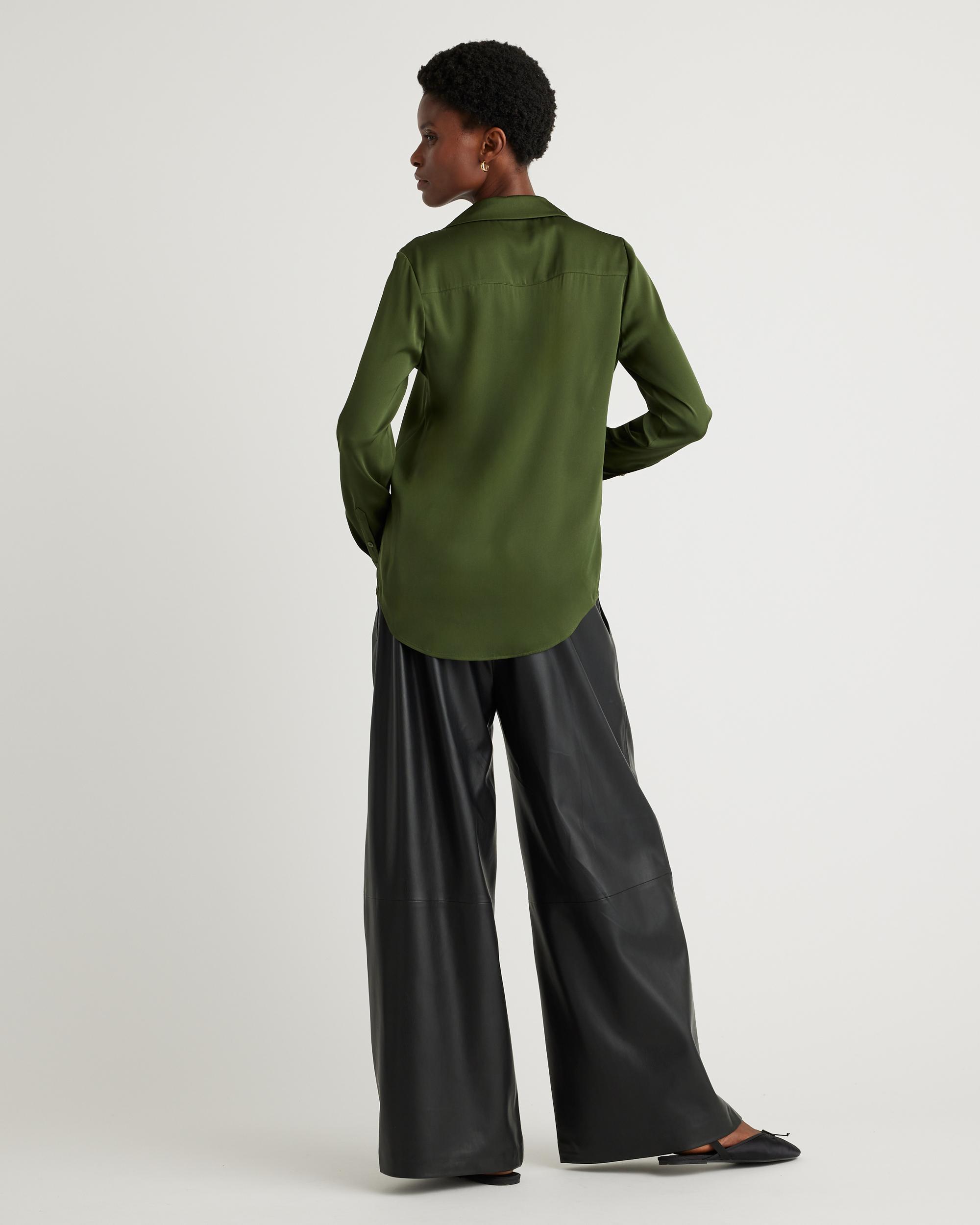 Quince | Women's Washable Stretch Silk Notch Collar Blouse Product Image