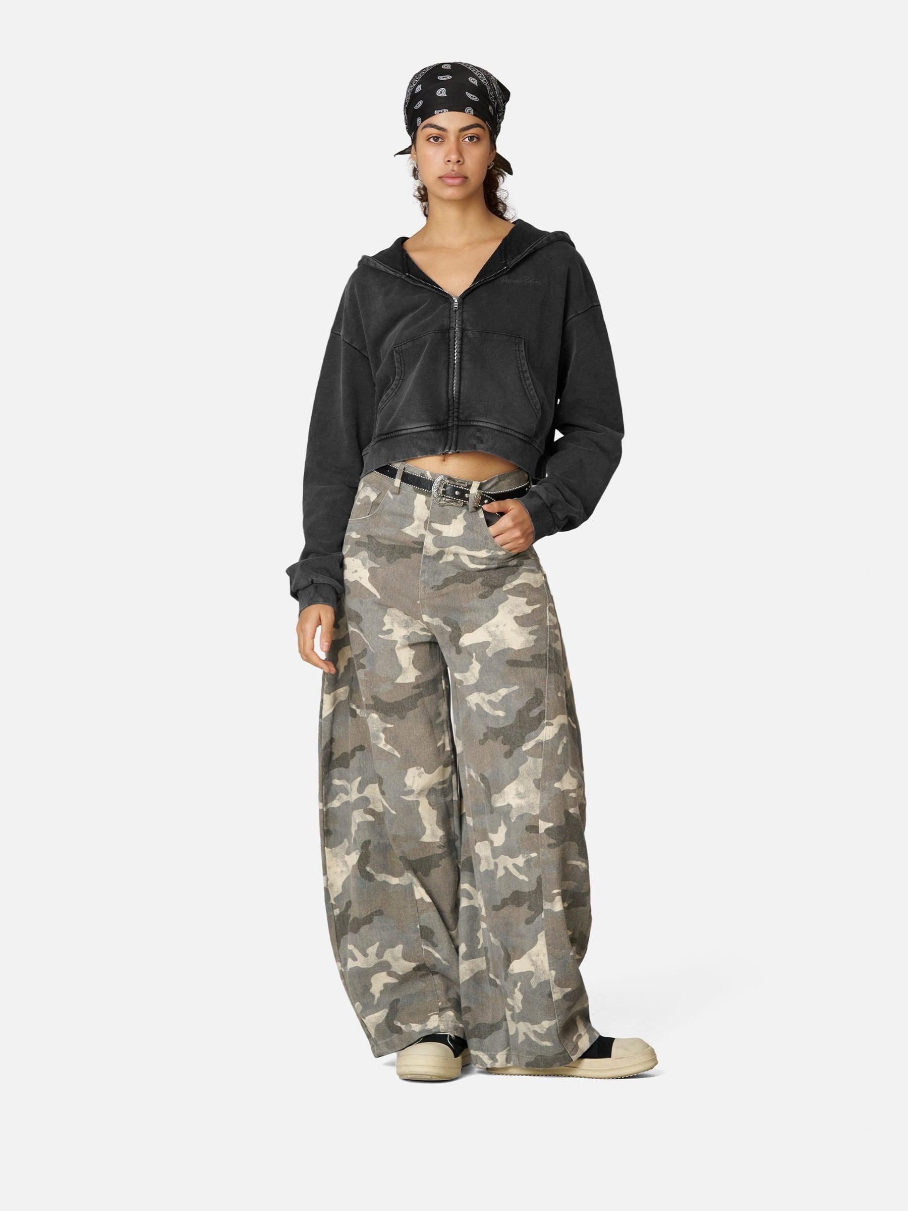 Aelfric Eden Cropped Solid Zip Up Hoodie Female Product Image