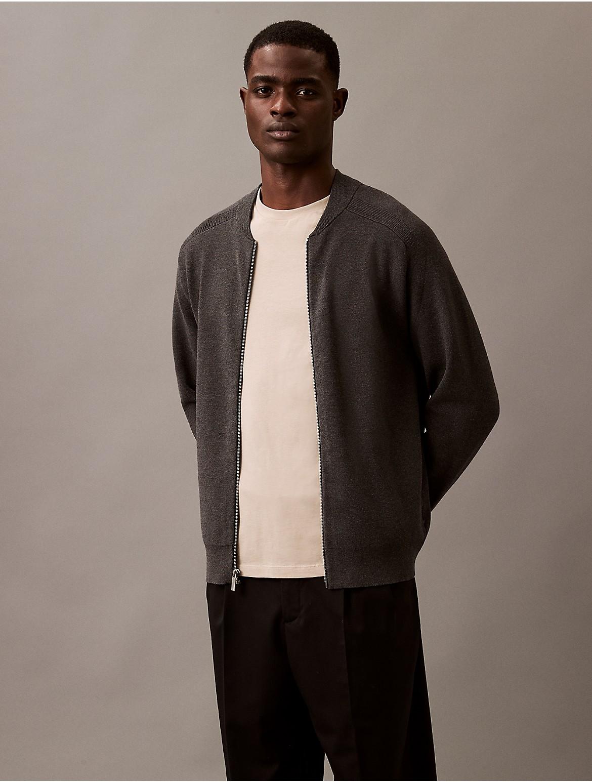 Calvin Klein Mens Tech Knit Bomber Jacket Product Image