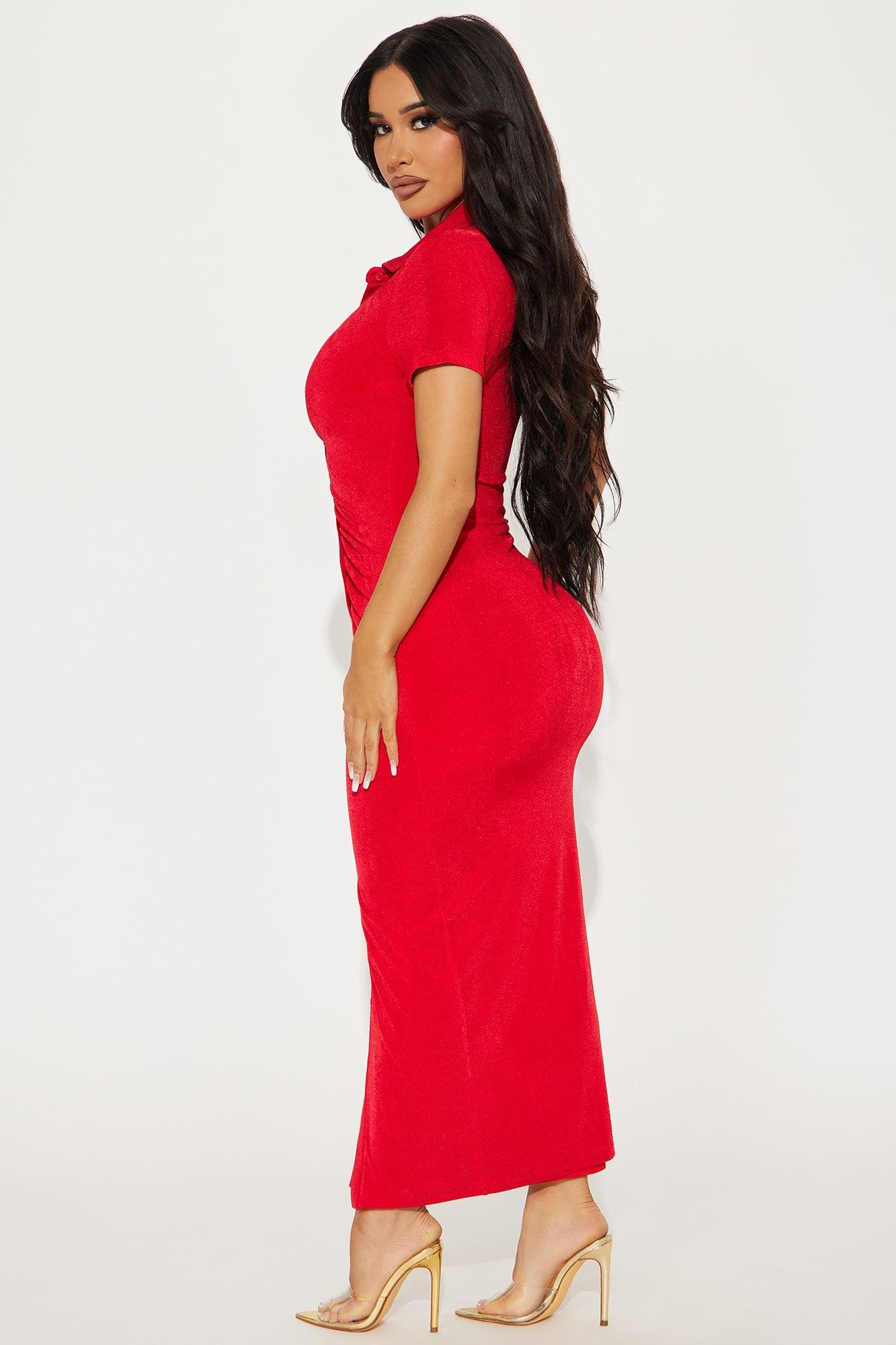 Silky Smooth Slinky Maxi Dress - Red Product Image