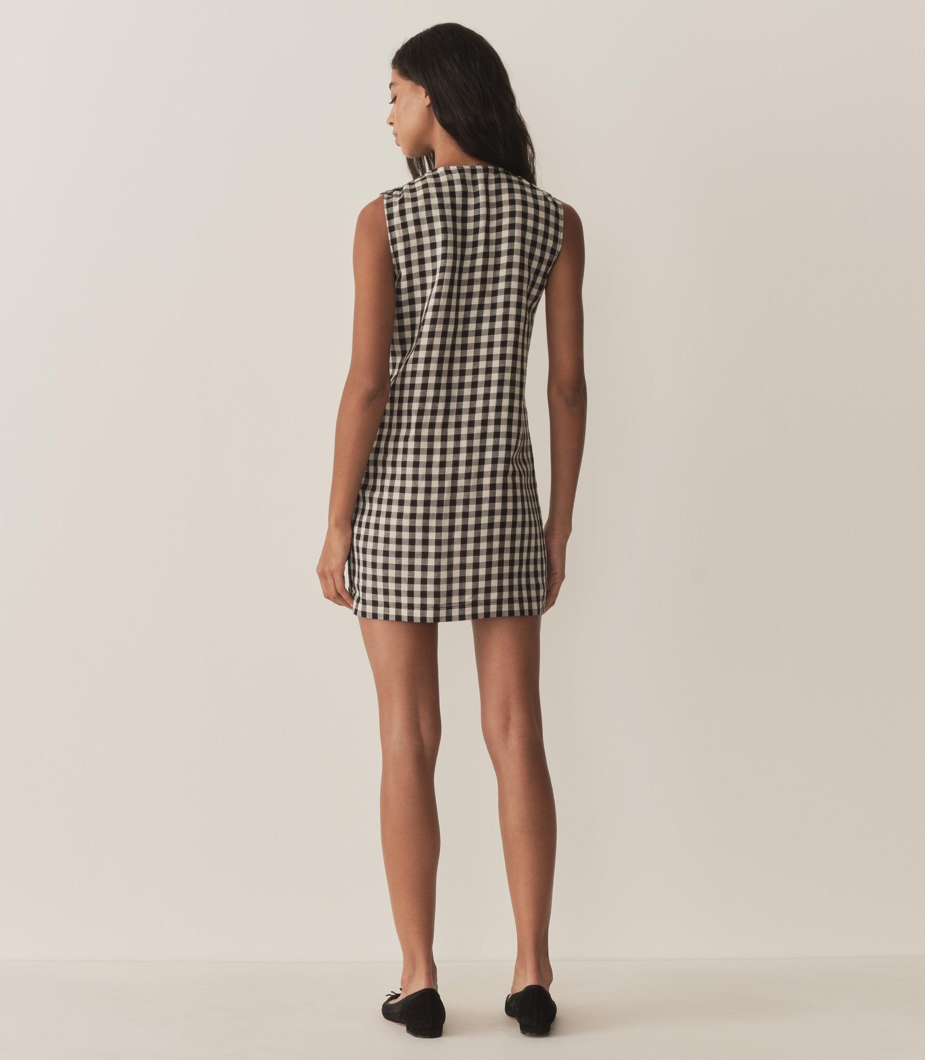 CORALIE DRESS -- BLACK MARILYN GINGHAM Product Image