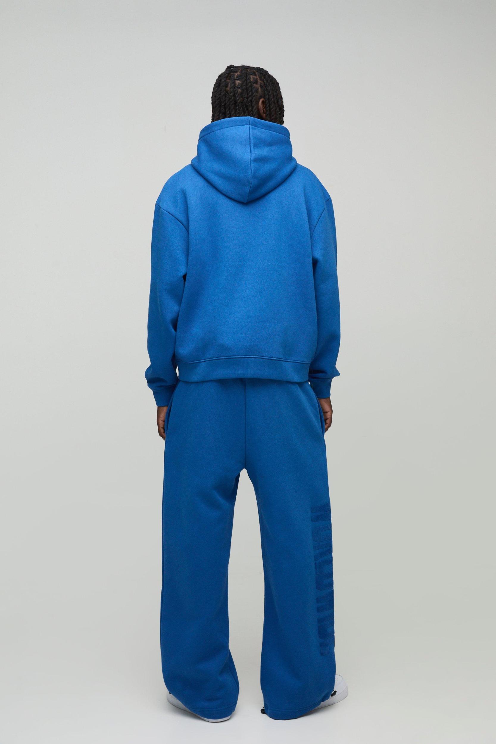 Oversized Boxy Flock Print Wide Leg Tie Cuff Tracksuit | boohooMAN USA Product Image