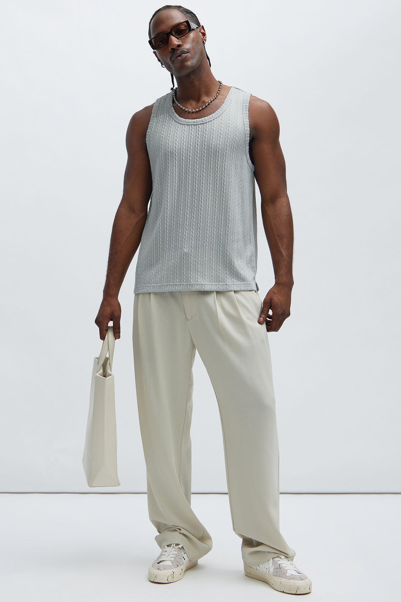 Kellen Textured Tank - Grey Product Image