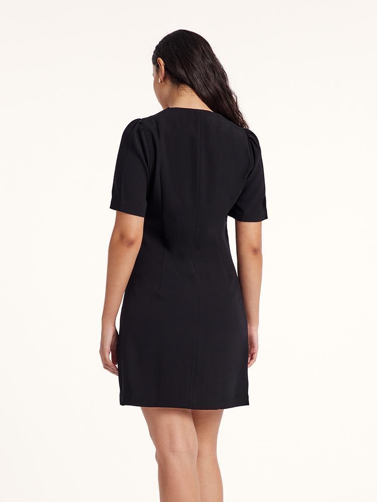 Black Triacetate Button Front Mini Dress Product Image