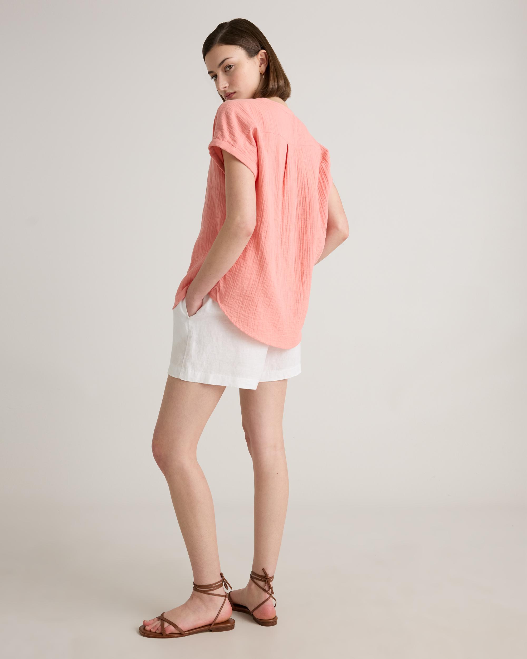 Quince | Women's Gauze Roll Sleeve Shirt Size XL, Organic Cotton Product Image