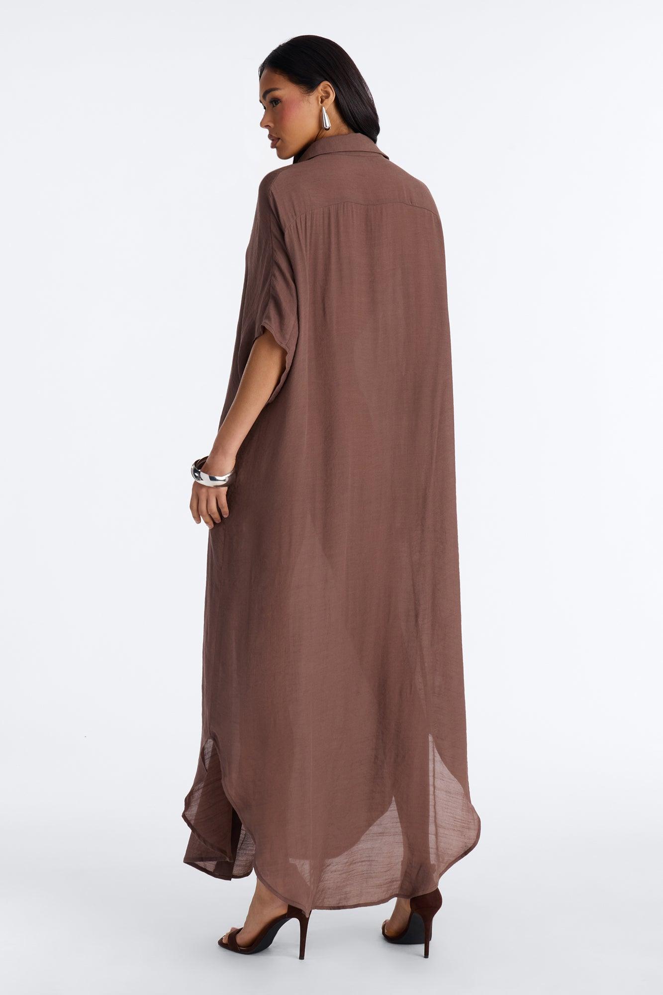 Lazy Summer Daze Cover Up Dress - Chocolate Female Product Image