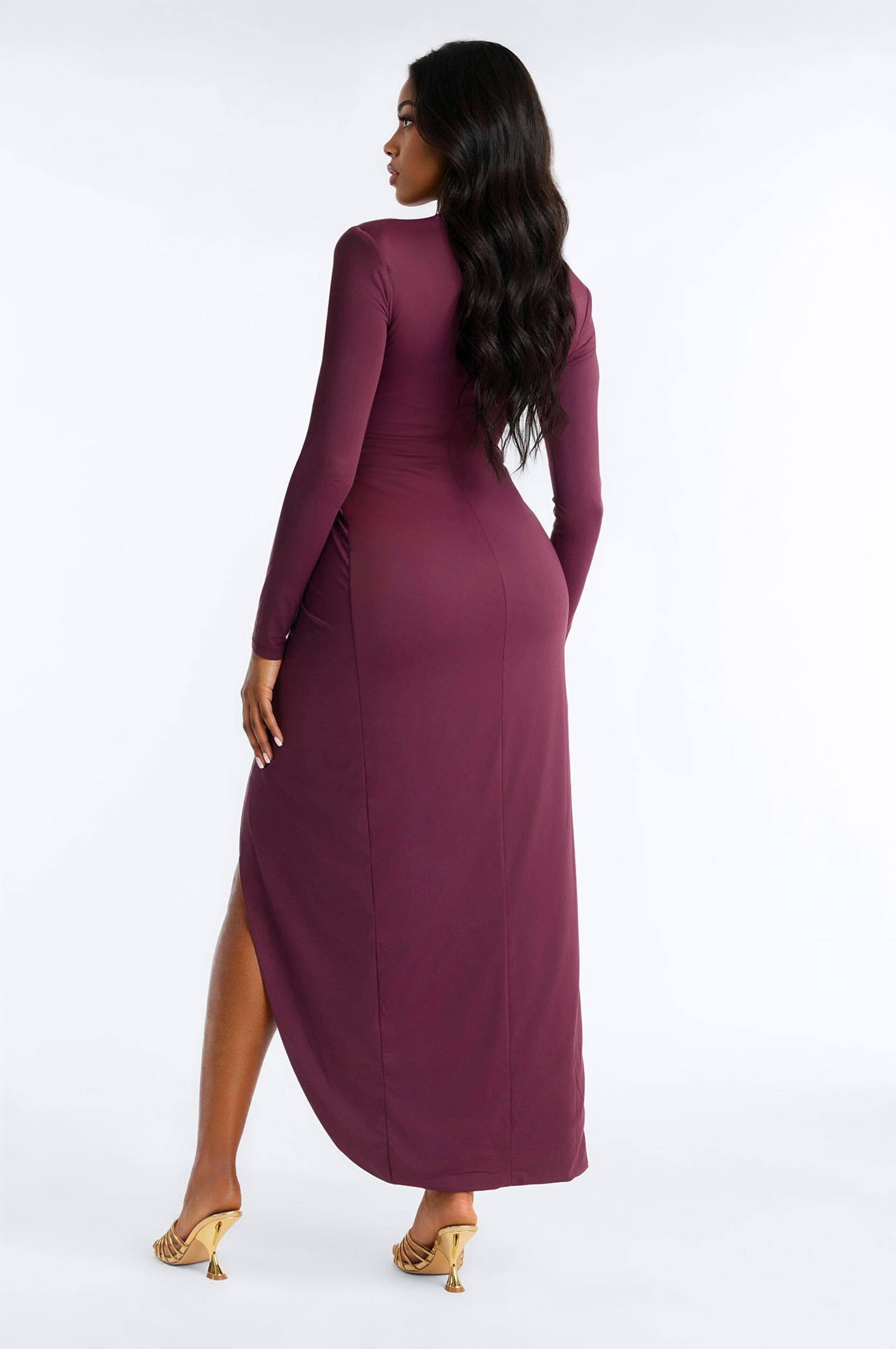 Tori Ruched Maxi Dress - Wine Female Product Image