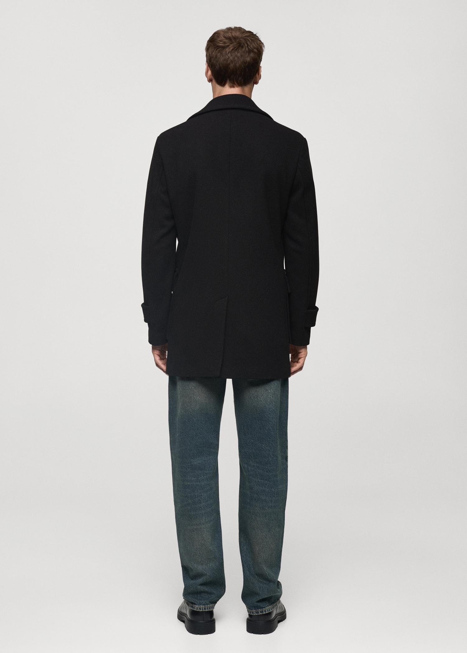 Recycled wool double-breasted coat - Men | MANGO USA Product Image