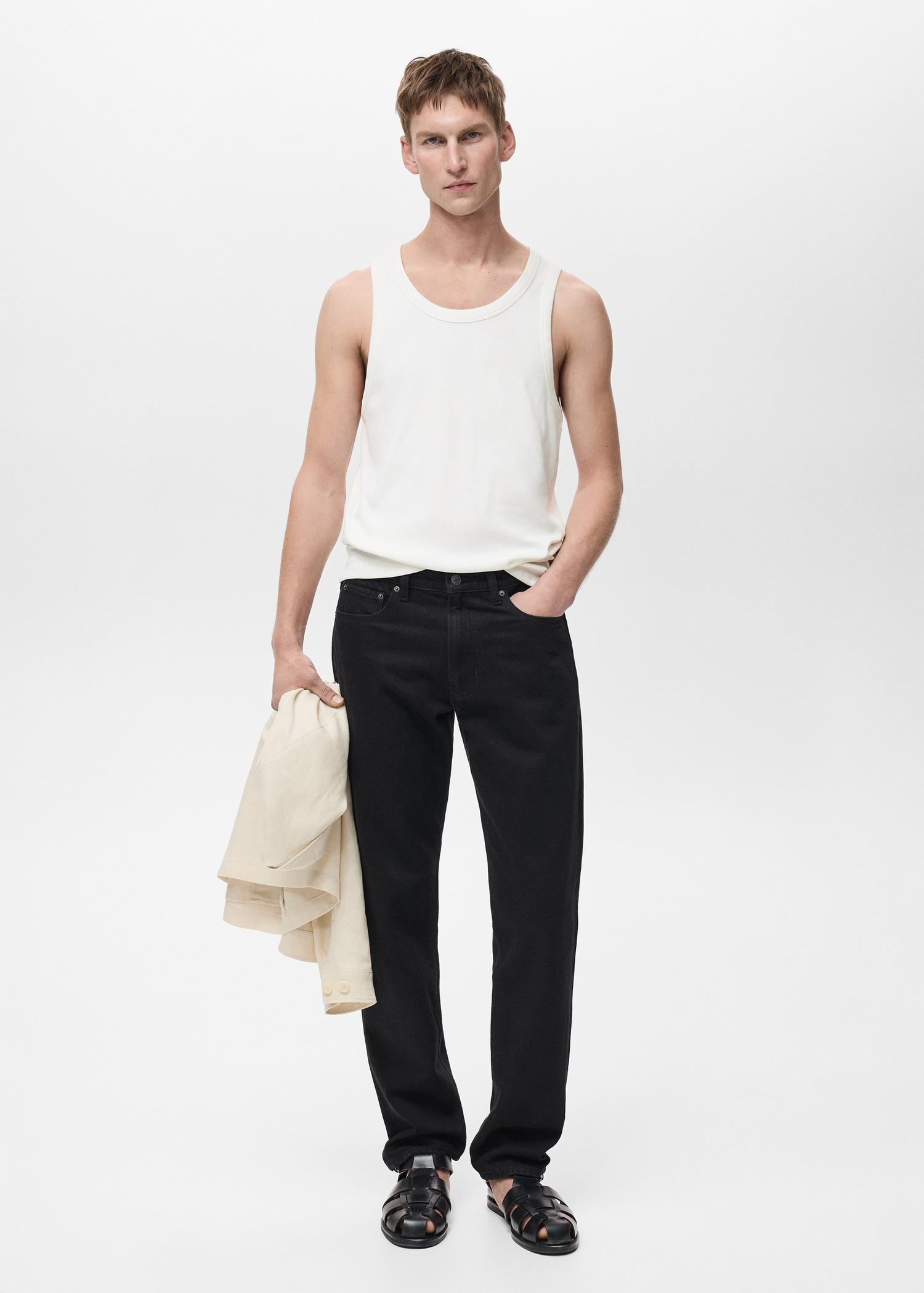 Slim-fit ribbed tank top - Men | MANGO USA Product Image