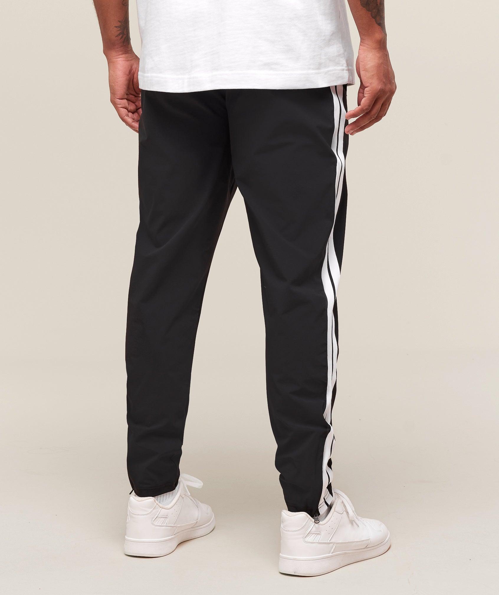 Gymshark Retro Side Stripe Joggers - Black Male Product Image
