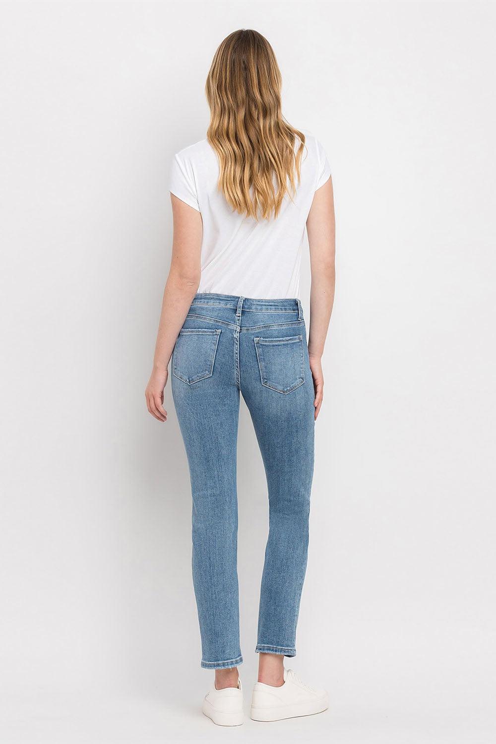 Mid Rise Ankle Slim Straight Jean Product Image