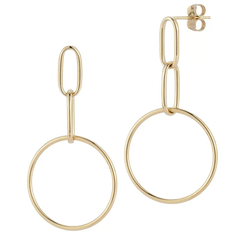 LUMINOR GOLD 14k Gold Circle Drop Earrings, Women's Product Image