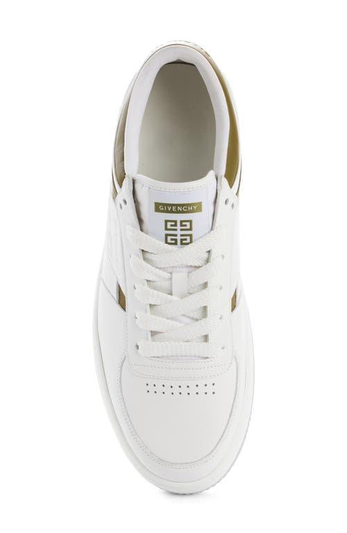 GIVENCHY Leather Sneakers With Rubber Sole And Panelled Design In White Product Image