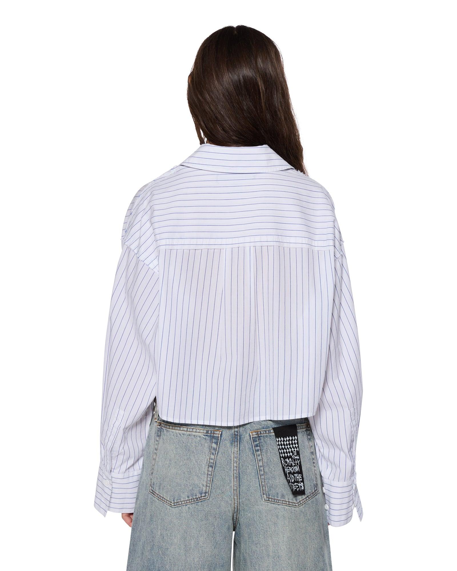CROPPED ASTRA LS SHIRT BLUE STRIPE Female Product Image